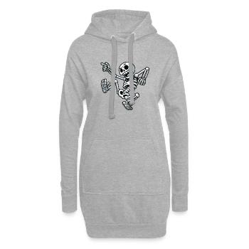 Danse du crâne - Sweat-shirt à capuche long Femme - gris chiné - Devant