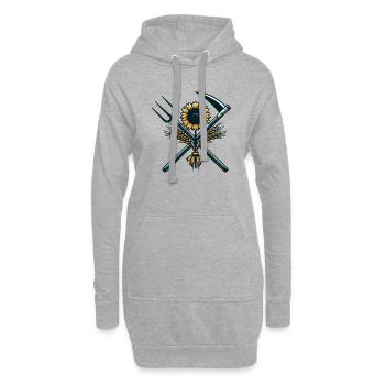 Logo de l’agriculture - Sweat-shirt à capuche long Femme - gris chiné - Devant
