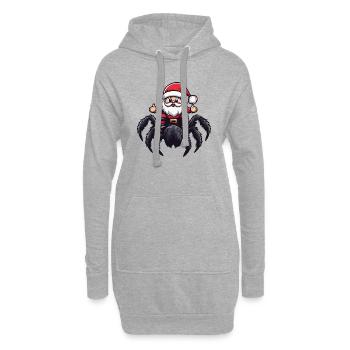 Tarantula Weihnachtsmann Cartoon - Hoodie-Kleid - Grau meliert - Vorne