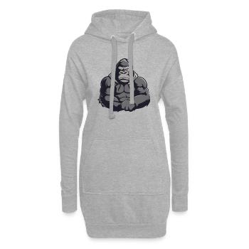 Bande dessinée Gorille - Sweat-shirt à capuche long Femme - gris chiné - Devant
