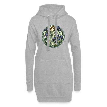 Déesse de l’Iris - Sweat-shirt à capuche long Femme - gris chiné - Devant