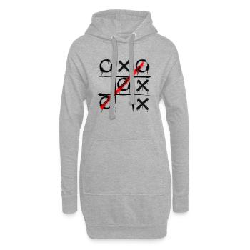 Tic Tac Toe - Graffiti-Stil - Hoodie-Kleid - Grau meliert - Vorne