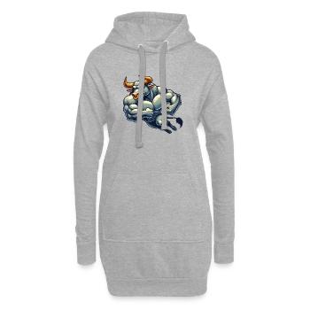 stier comic - Hoodie-Kleid - Grau meliert - Vorne