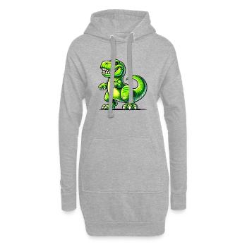 Dinosaure T-Rex - Sweat-shirt à capuche long Femme - gris chiné - Devant