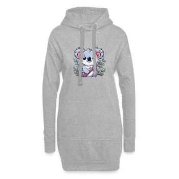 Koalabär Comic - Hoodie-Kleid - Grau meliert - Vorne