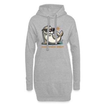 seehund sonnenbrille comic - Hoodie-Kleid - Grau meliert - Vorne