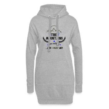 La montagne vous appelle 02 - Sweat-shirt à capuche long Femme - gris chiné - Devant
