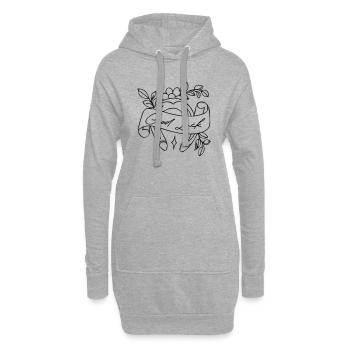 bonne chance - Sweat-shirt à capuche long Femme - gris chiné - Devant