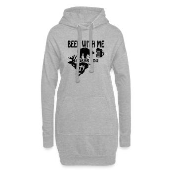 Une bière avec moi, ma chère. - Sweat-shirt à capuche long Femme - gris chiné - Devant