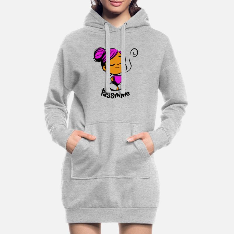 Tassmine enspannt mit einer Tasse Tee oder Kaffee Hoodie-Kleid