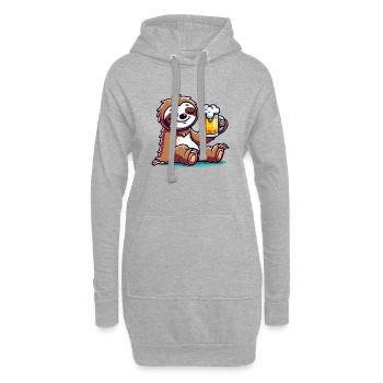 faultier bier comic - Hoodie-Kleid - Grau meliert - Vorne