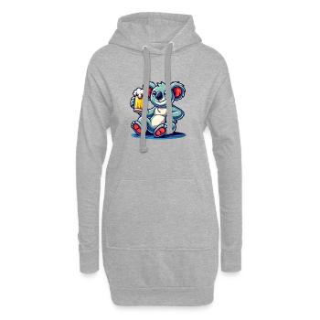 Koala Bear Bière Bande dessinée - Sweat-shirt à capuche long Femme - gris chiné - Devant