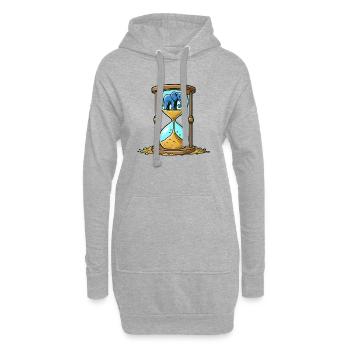 Sanduhr Elefant - Hoodie-Kleid - Grau meliert - Vorne