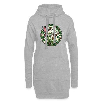 Fée du saxophone - Sweat-shirt à capuche long Femme - gris chiné - Devant