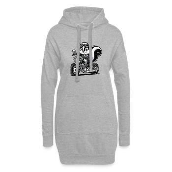Moto Skunk - Sweat-shirt à capuche long Femme - gris chiné - Devant