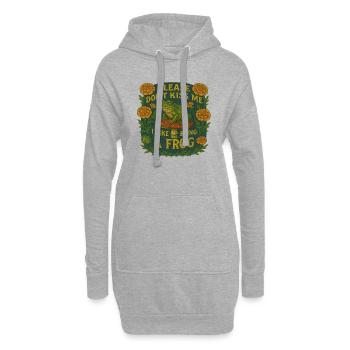 S’il te plaît, ne m’embrasse pas, j’aime être une grenouille - Sweat-shirt à capuche long Femme - gris chiné - Devant