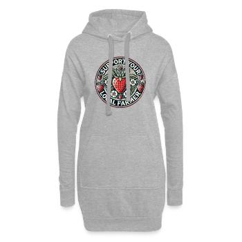 Unterstützen Sie Ihren Landwirt vor Ort - Hoodie-Kleid - Grau meliert - Vorne