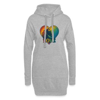 Pferdeliebe - Hoodie-Kleid - Grau meliert - Vorne