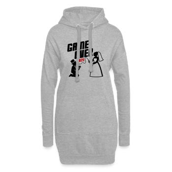 Game Over 2025 Mariage de couple marié - Sweat-shirt à capuche long Femme - gris chiné - Devant