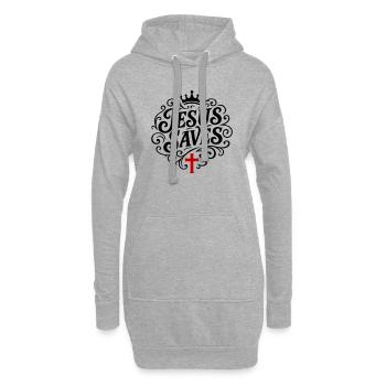 Jesus Rettet Christlich - Hoodie-Kleid - Grau meliert - Vorne