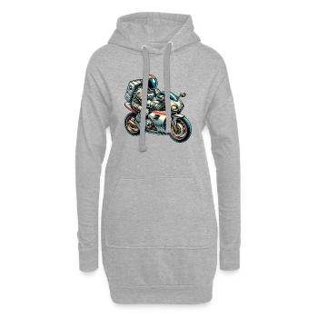 Astronaut Motorrad - Hoodie-Kleid - Grau meliert - Vorne