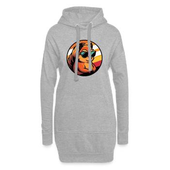 Écureuil Bande dessinée Cool - Sweat-shirt à capuche long Femme - gris chiné - Devant