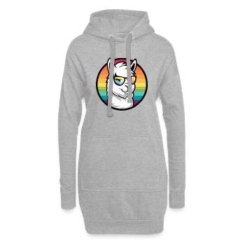 Alpaka Llama Cool Comic - Hoodie-Kleid - Grau meliert - Vorne