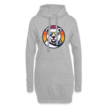 Ours polaire Bande dessinée cool - Sweat-shirt à capuche long Femme - gris chiné - Devant