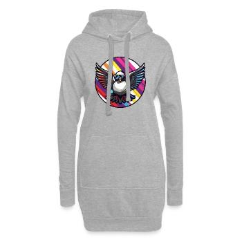 Taube Vogel Cool Comic - Hoodie-Kleid - Grau meliert - Vorne