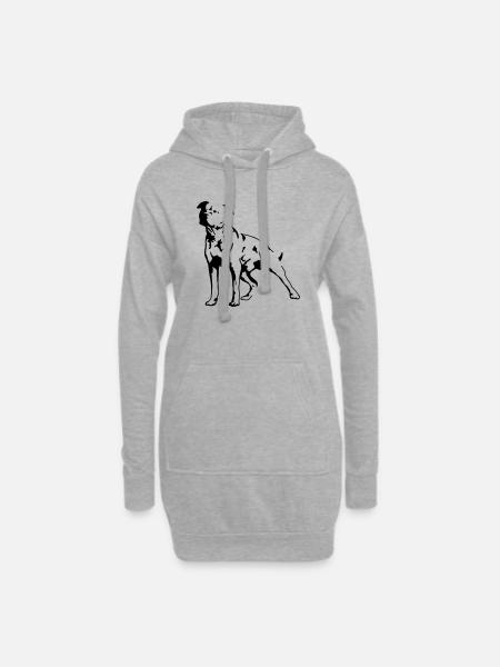 Staffordshire Terrier - Sweat-shirt à capuche long Femme - gris chiné