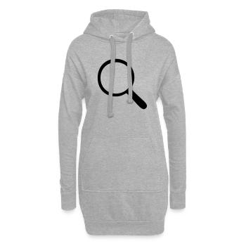 Lupe - Vergrößerungsglas - Hoodie-Kleid - Grau meliert - Vorne