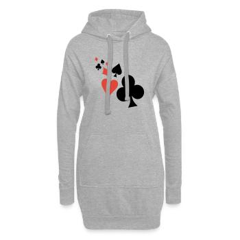 Playing Cards - Hoodie-Kleid - Grau meliert - Vorne