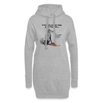 wolfman - Hoodie-Kleid - Grau meliert - Vorne
