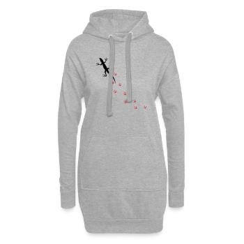 Gecko - Sweat-shirt à capuche long Femme - gris chiné - Devant
