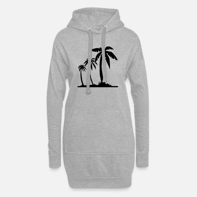 3_palmiers - Hoodie-Kleid - Grau meliert