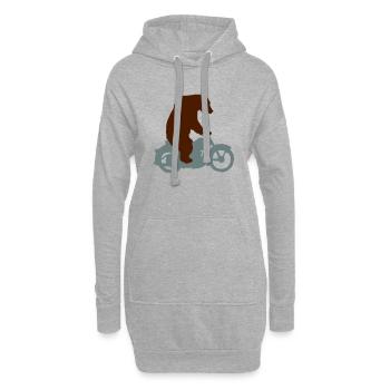 Biker Bear, Born Free, Free Ride - Sweat-shirt à capuche long Femme - gris chiné - Devant
