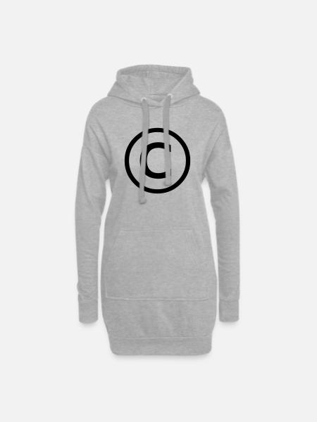copyright c - Sweat-shirt à capuche long Femme - gris chiné