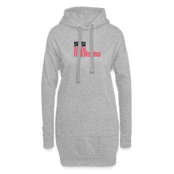 T-Shirt col v "Skol Ofenstru" - Sweat-shirt à capuche long Femme - gris chiné - Devant