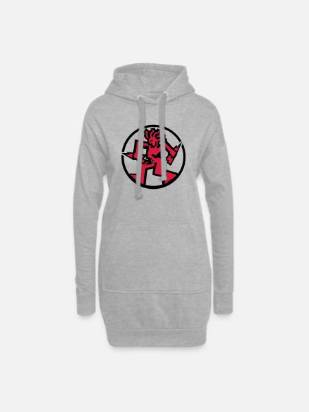 Circular Fantazia Logo - Hoodie Dress - heather grey