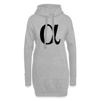 alpha griechische Buchstabe - Hoodie-Kleid - Grau meliert - Vorne
