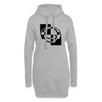 dj - Sweat-shirt à capuche long Femme - gris chiné - Devant