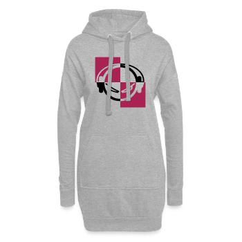 headphones - Hoodie-Kleid - Grau meliert - Vorne