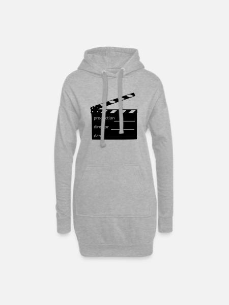 Film clap - Sweat-shirt à capuche long Femme - gris chiné