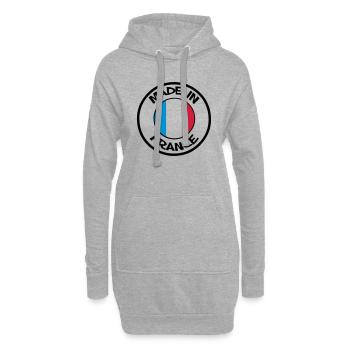 made in France - Sweat-shirt à capuche long Femme - gris chiné - Devant