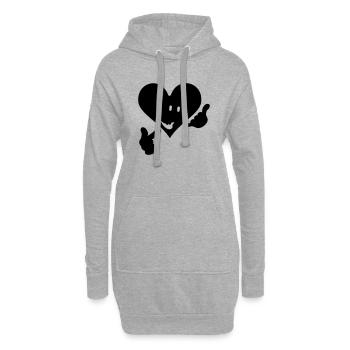 Ruf an mein Herz / call me, my heart (1c) - Hoodie-Kleid - Grau meliert - Vorne