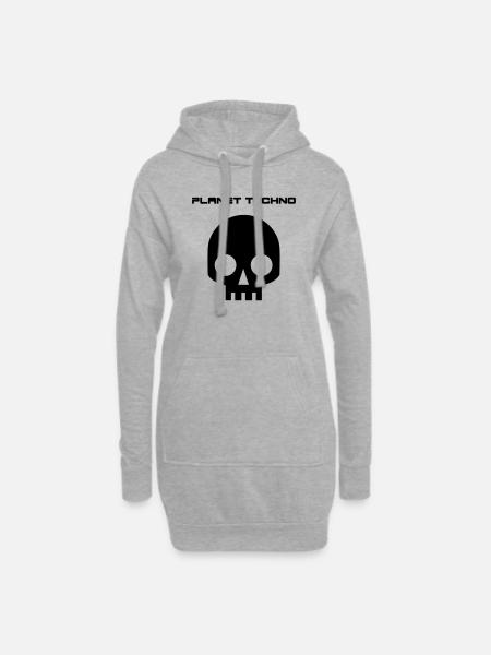 Planet Techno Tee001 - Hoodie Dress - heather grey