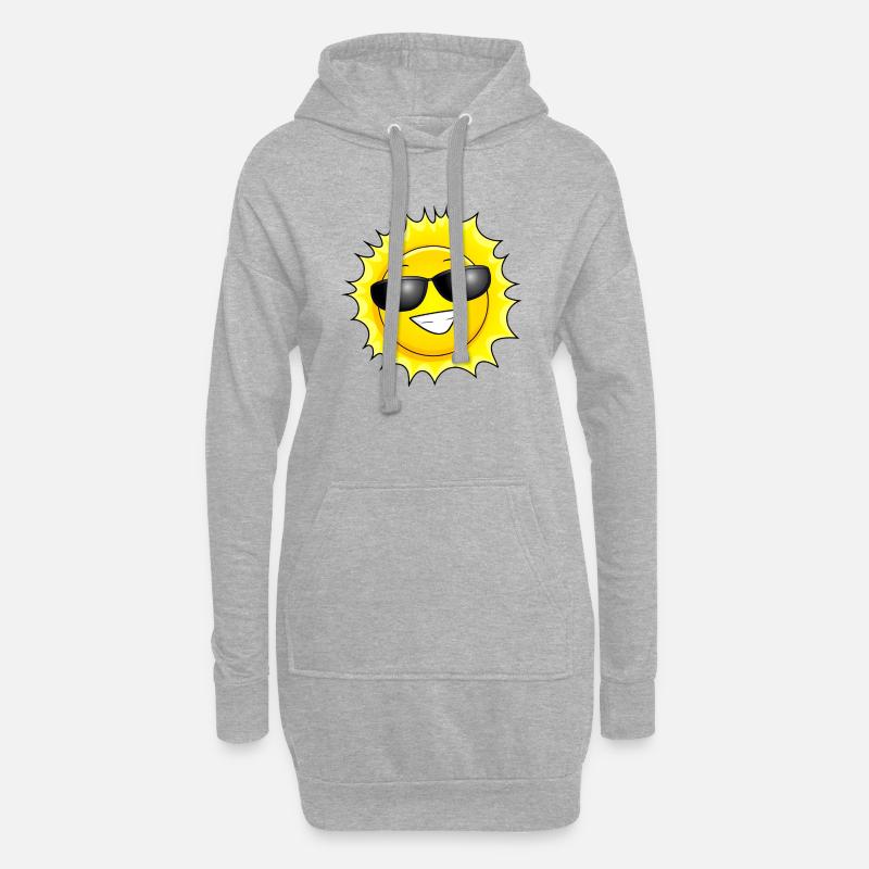 Sonne - Hoodie-Kleid - Grau meliert