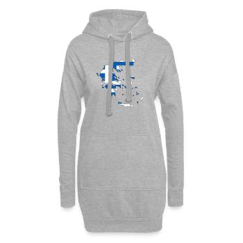 Greece - Sweat-shirt à capuche long Femme - gris chiné - Devant