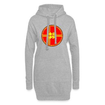 Normentrelacs - Sweat-shirt à capuche long Femme - gris chiné - Devant