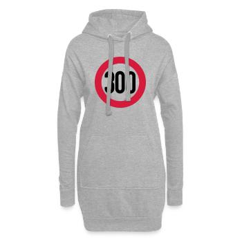 300 km/h - Sweat-shirt à capuche long Femme - gris chiné - Devant